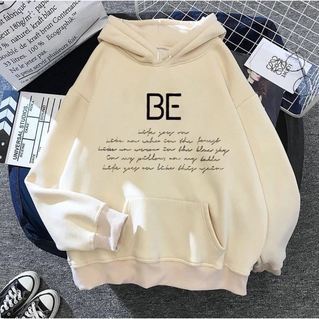 Be BTS Sweater Hoodie Wanita Korean Style Bahan Flacee