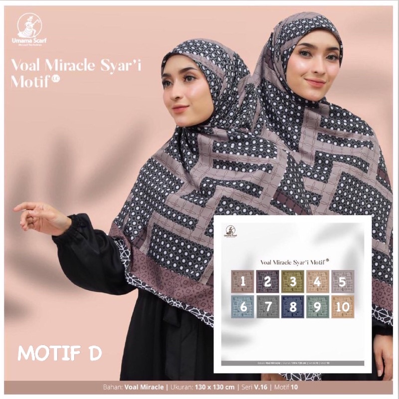 [PART 1] HIJAB SEGIEMPAT VOAL MIRACLE SYARI MOTIF LC