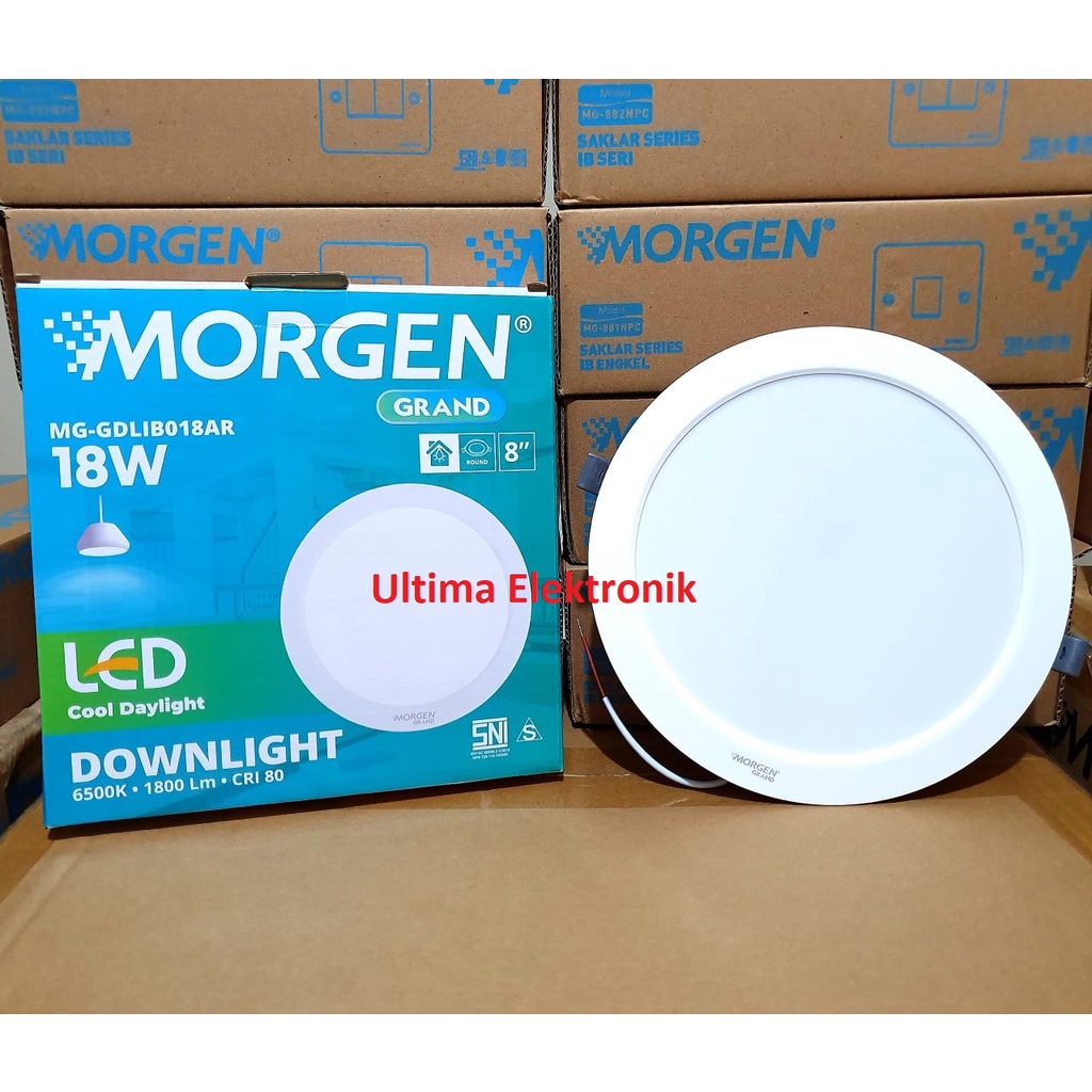 LED Downlight Morgen Grand Series Bulat  IB Tanam 18 Watt White Super Murah