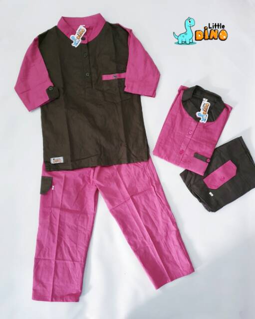 Set koko anak junior  premium size L 8-9 premium brand Little Dino Muslim Wear Khalid