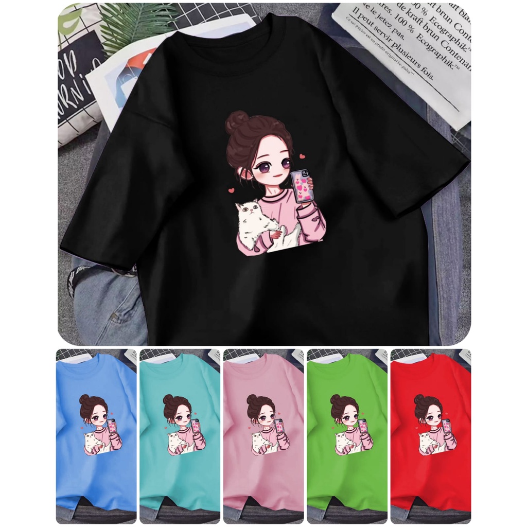 KAOS JUMBO KOREAN STYLE PRETTY GIRL CUTE MURAH MERIAH BIG SIZE XXL