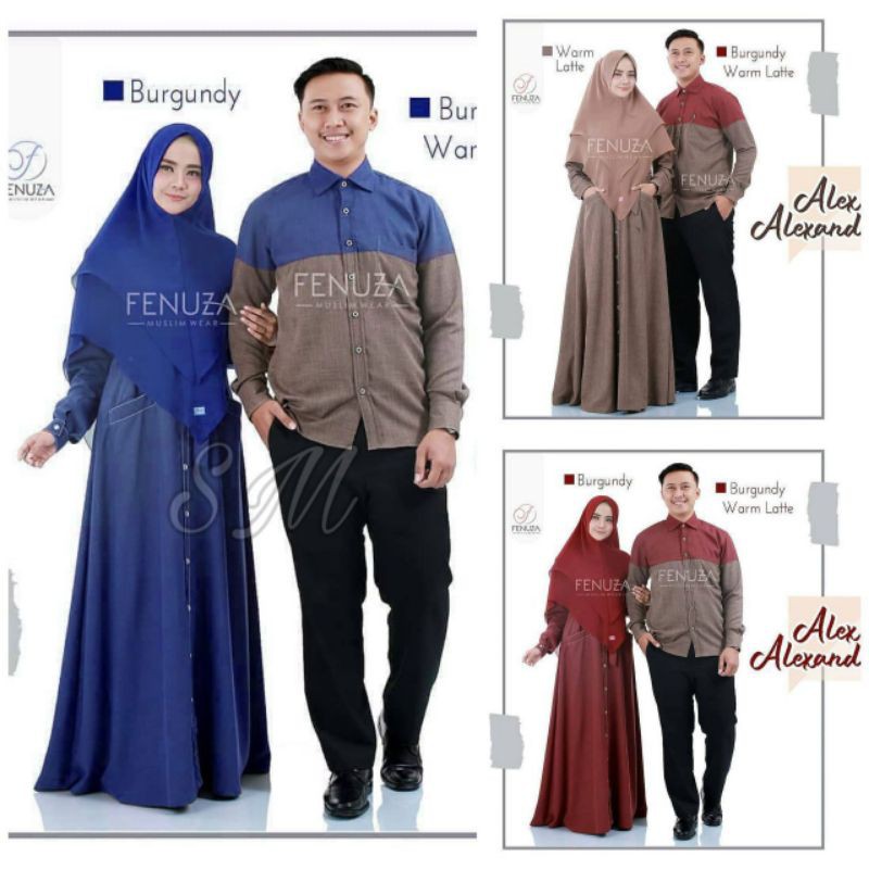 BAJU COUPLE HAWA SARIMBIT LEBARAN (2021) HAFIZ&HAFIZAH FAMILY GAMIS PLUS KHIMAR BAJU COUPLE KELUARGA