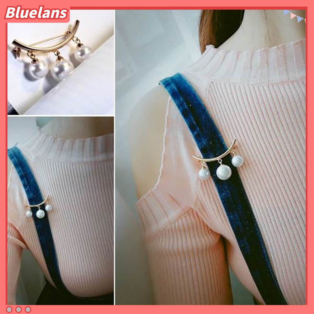 Bluelans Bros Pin Klip Wanita Hias Mutiara Imitasi Untuk Cardigan / Syal / Hadiah