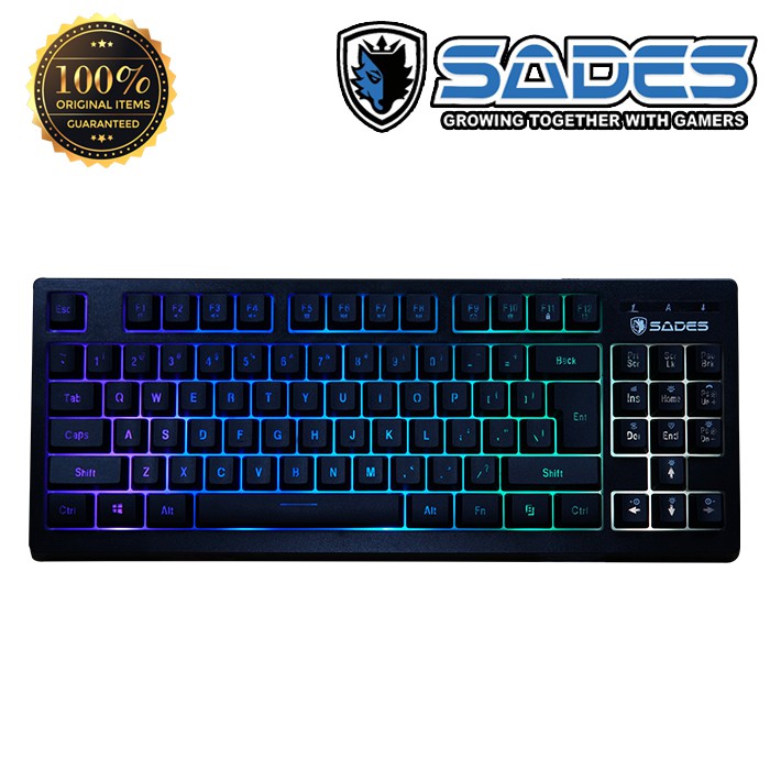 Keyboard Gaming Sades Sabre Tenkeyless Led RGB Backlight Ori