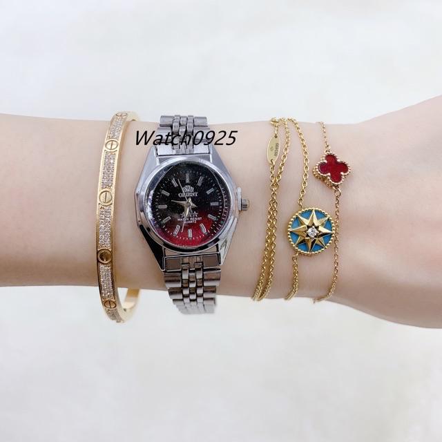 ✅COD [READY STOCK]  JAM TANGAN RANTAI ORIENT COUPLE 5WARNA READY FASHION RANTAI PRIA WANITA C11-Wanita-Merah