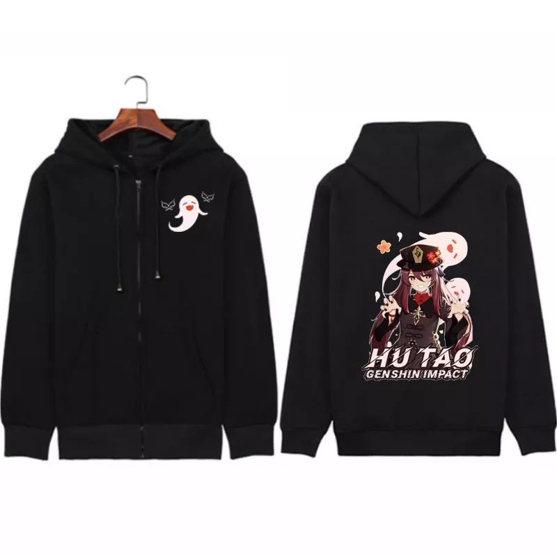Hoodie sweater jaket Anime Ganshin Impact hu tao 1