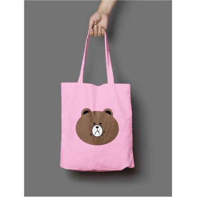 PROMO SALE 7.7 - TOTEBAG MOTIF BROWNCHIP - RESLETING BAHAN KANVAS / DINIR 300 UKURAN 35X40 CM