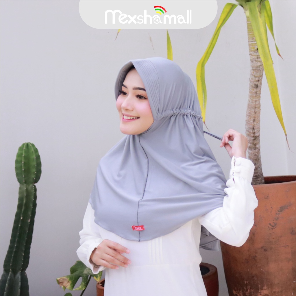 Jilbab Instan Serut Jokowi Jersey Premium I Jilbab Serut Polos Tali Pet Antem By Shamira