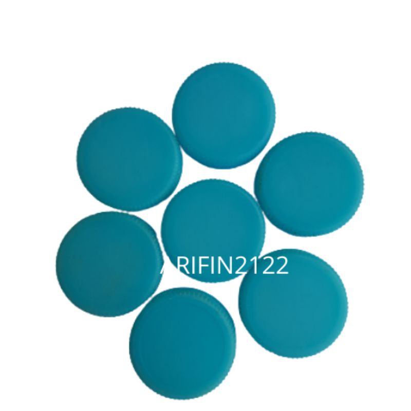 tutup botol bekas warna biru pastel
