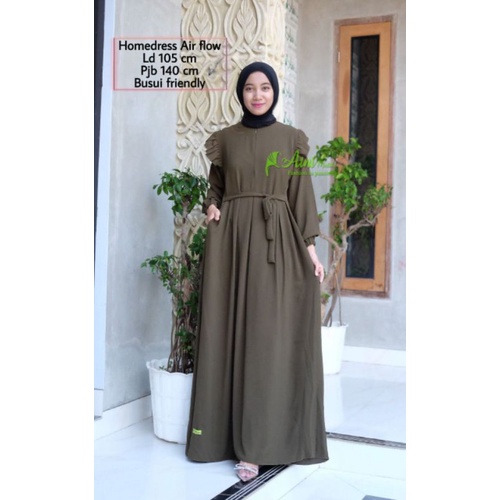 Homedress Crinkle Air flow gamis wanita muslimah gamis kekinian