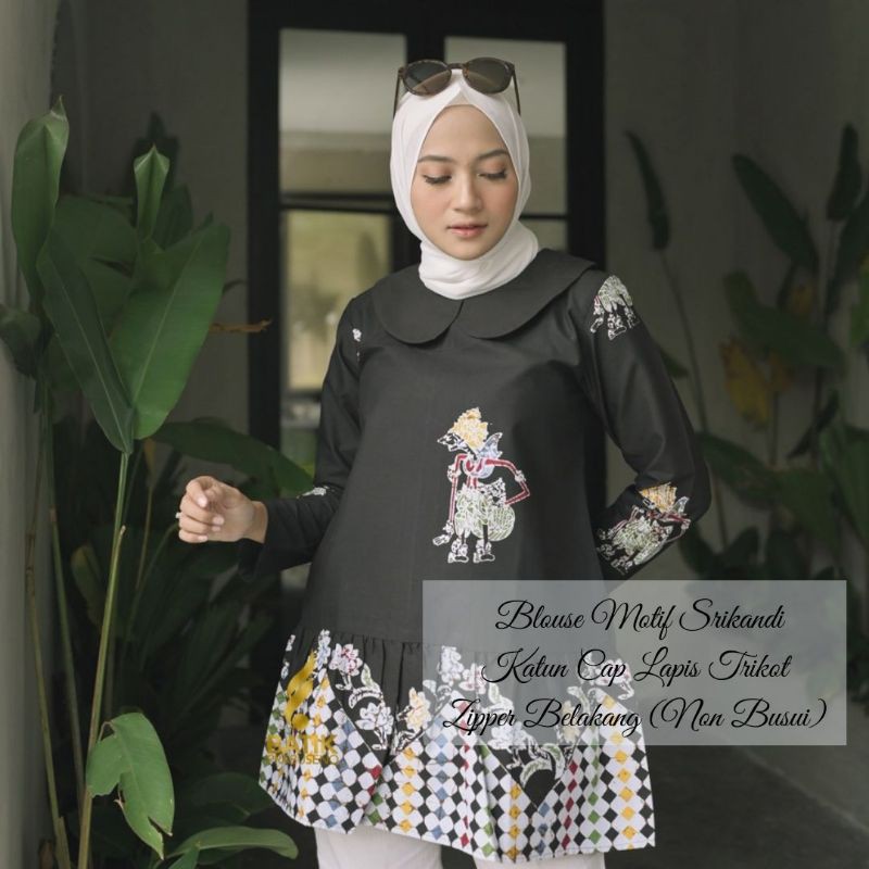 BLOUSE WANITA MOTIF SRIKANDI BATIK KERJA SERAGAM BATIK BY BATIK PRABUSENO ATASAN BATIK WANITA
