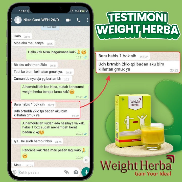 WEIGHT HERBA Susu Penambah Berat Badan 100% Original Kaya Susu Kambing Etawa Murni Asli Tanpa Efek Samping Temulawak Daun kelor Rendah Gula Baik Untuk Penderita Diabetes Kolesterol