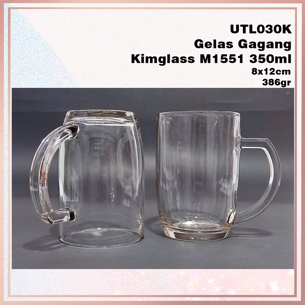 [1pcs] UTL030K Gelas Kaca Gagang Kimglass M1551 350ml