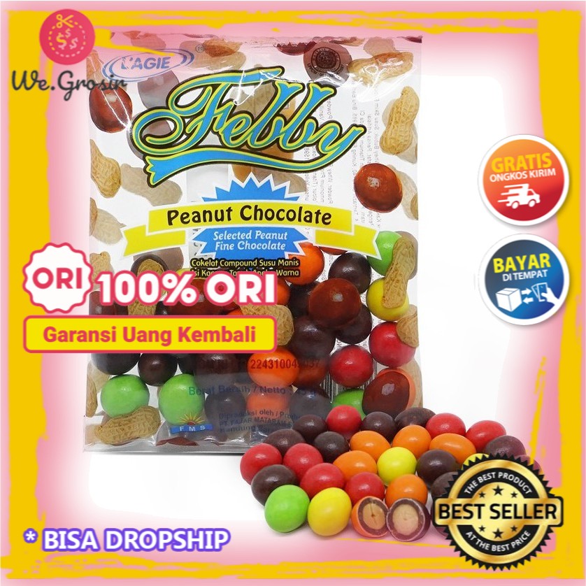 

COKELAT LAGIE FEBBY PEANUT WARNA-WARNI 45gr