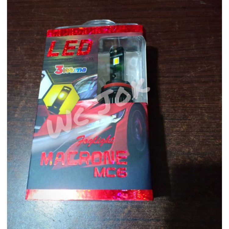 Lampu LED H8 Warna / Lampu LED Macrone New Type Soket H8 3 Warna