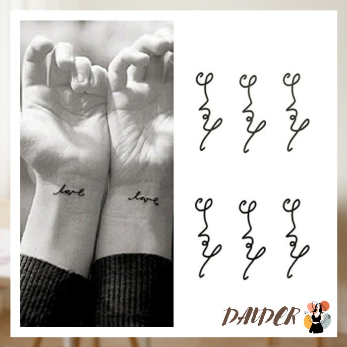 

OOTTATI SMALL CUTE TEMPORARY TATTOO WRIST HANDWRITING LOVE SET OF 2 BESTPRICE