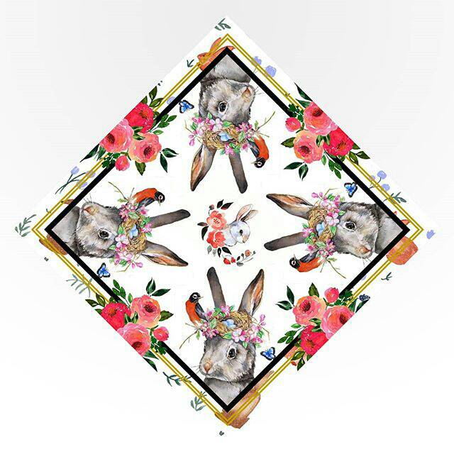 Scarf Printing Motif Custom Kode Rabbit
