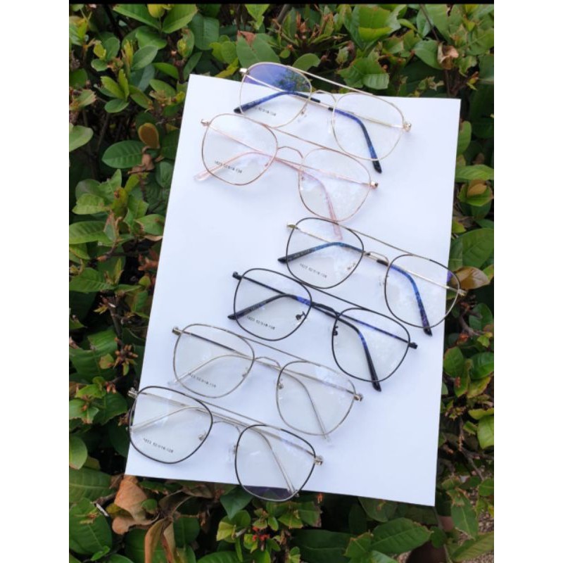 Frame 1823 | frame kacamata kotak retro | paket kacamata minus/plus/cyl/antiradiasi | double bridge