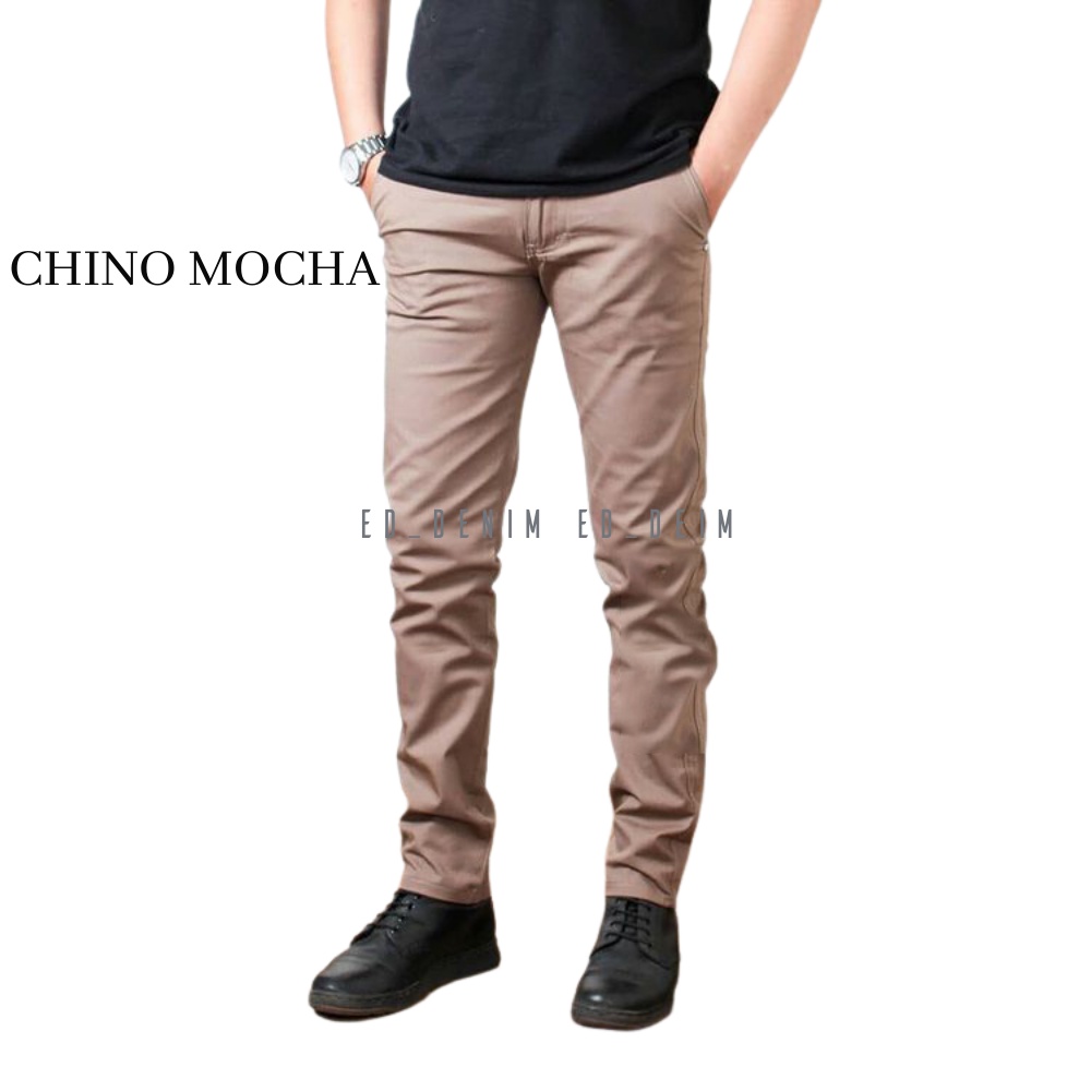 Celana Chinos Panjang Pria Slim Fit Katun Strecth