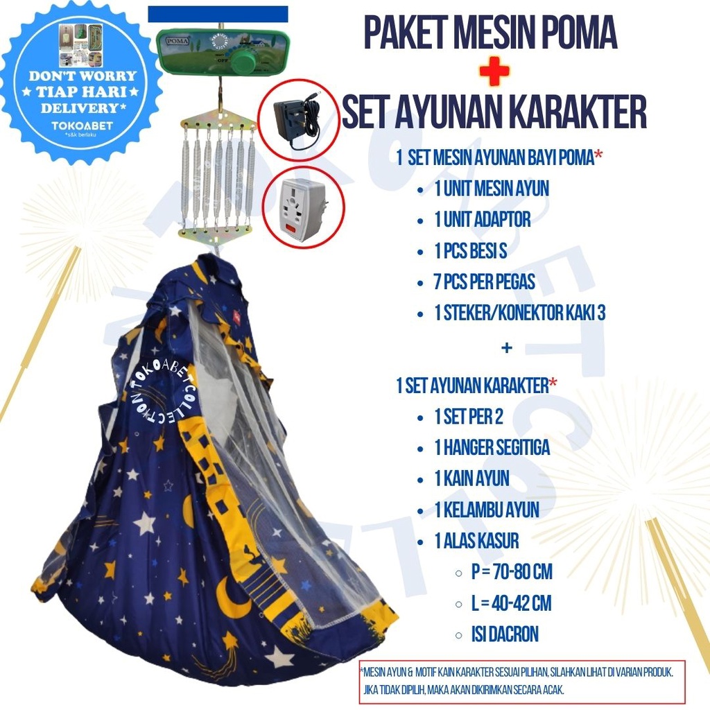 PAKET AYUNAN OTOMATIS MESIN AYUN BAYI POMA VARIANS BASIC TIMER MUSIC TOKOABET