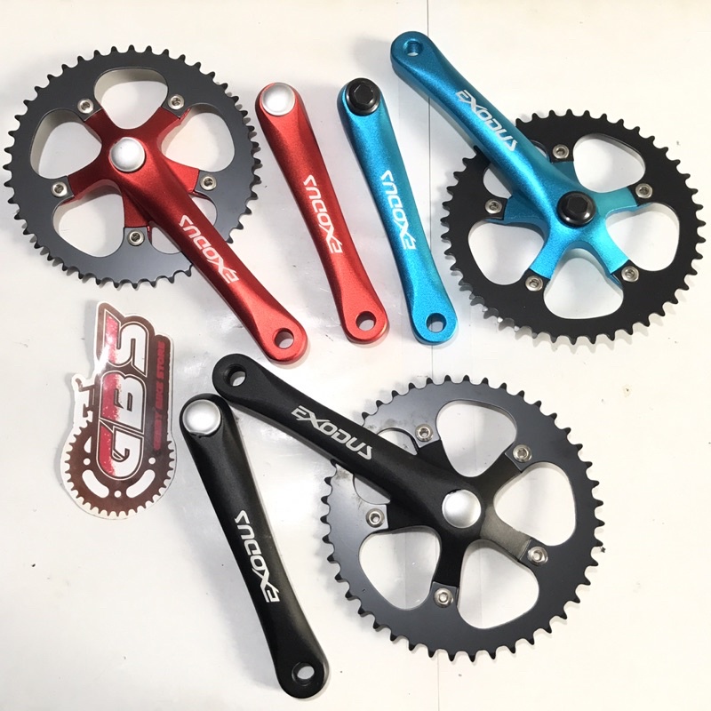 Crank single 44T alloy merk Exodus bb kotak Bmx Fixie minitrek