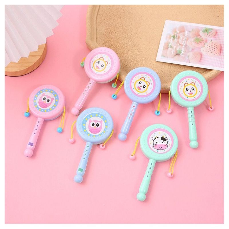 Whistle Drum Shaker Mainan Bayi Rattle Genggam Rattle Stick