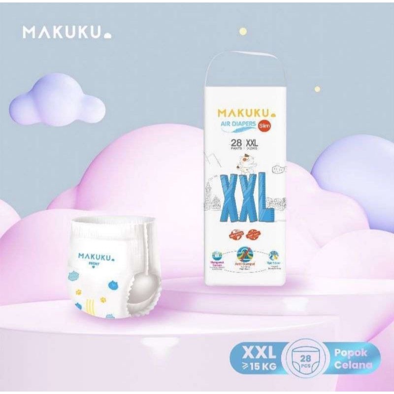 makuku SAP diapers slim NB28/S38/M32/L34/XL32/XXL28