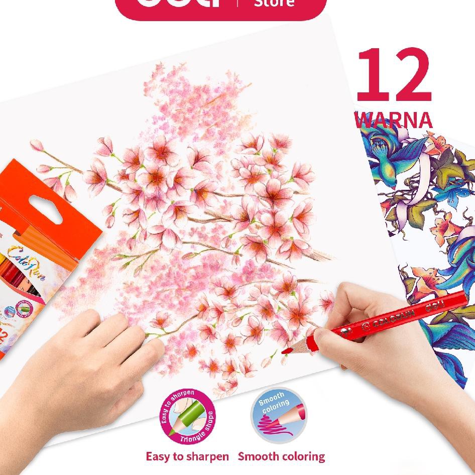 

(FREE ONGKIR) Deli EC00400 School Color Pencil Pensil Warna Mini color pencil 12 color