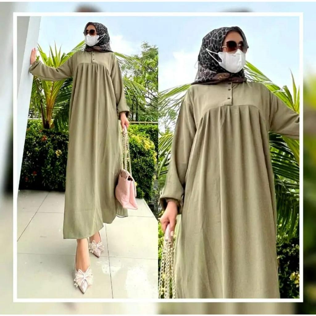 AMONA DRESS WANITA CRINCLE AIRFLOW / GAMIS WANITA MUSLIMAH