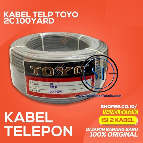 Kabel Telepon 2C 100 yard Telpon isi 2 Jalur Internet Sarang Burung Walet Tweeter Sound Kawat Suara Ekstension