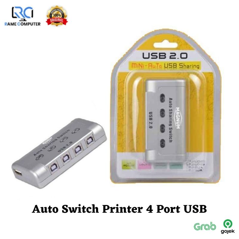 Auto Switch Printer 4 Port USB / Sharing Switcher 1-4