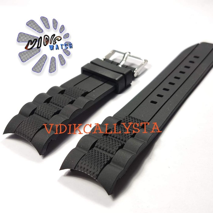 Tali Jam Tangan Karet Strap Rubber Curved 24mm 24 MM NEW MODEL