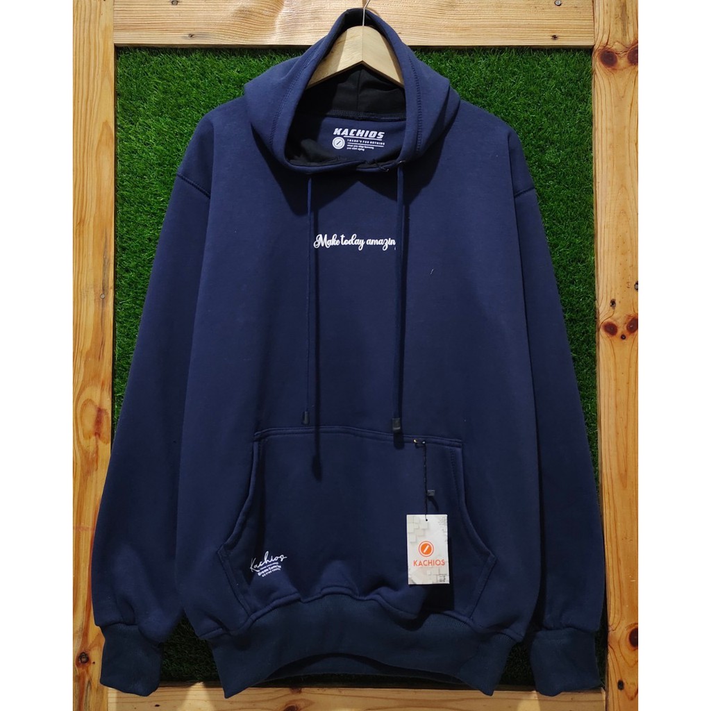 Jaket Hoodie Pria Cod Aesthetic Original Kachios Brand Distro Kota Bandung Terbaru Terpopuler Dan Terlaris Oversize Unisex Sweater Hoodie Pria Katun Casual Distro Masa Kini Hudie Pria Wanita Hodie Casual Warna Hijau Dove List Make Today Amazing Masa Kini-Navy Make Today