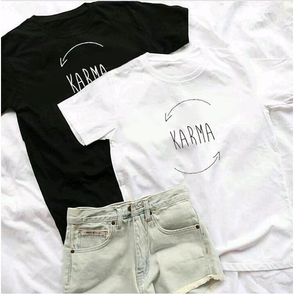 MYSTIQUE.ID - BAJU KAOS COUPLE KARMA LUCU DAN AESTHETIC