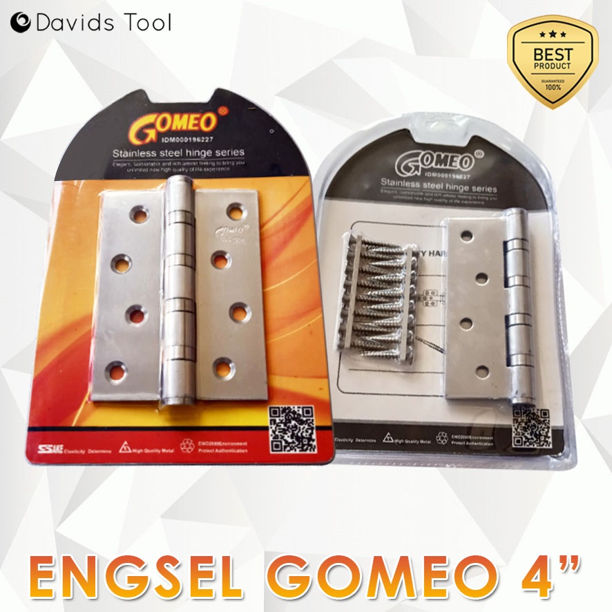 Gomeo Engsel Pintu Jendela Rumah Tebal Kamar Mandi Kayu Esel Ensel Stainless Stenlis 4 Inch Blister