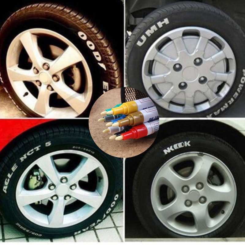 Pulpen Cat Hias Ban Roda Mobil Car Pen Karet Ban Poles Logam Penanda Permanen Graffiti Touch Art Supplies