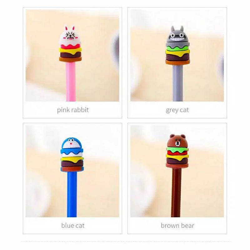 Pulpen gel in karakter burger unik lucu / pena karakter anak-1