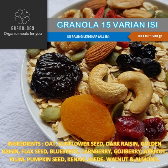 

Granola 500 gram mix 15 in 1 by Granology