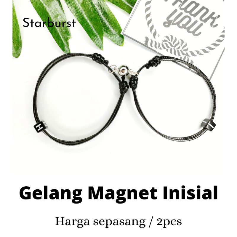 GELANG COUPLE MAGNET INITIAL SEPASANG // GELANG HITS