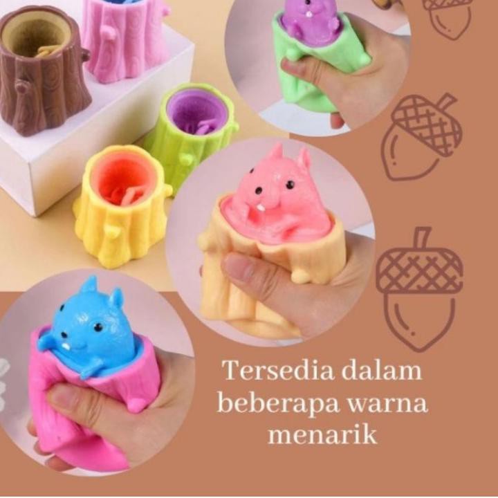 Mainan Pop it Squishy Pohon Tupai / Squirrel Toys / Squirrel Relief Toys Kids / Mainan Tupai Anak