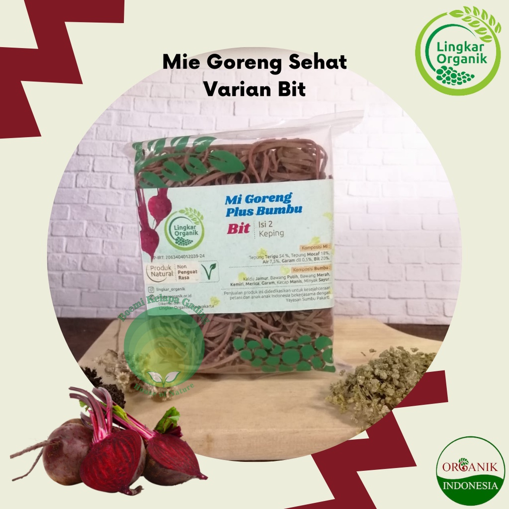 

Lingkar Organik Mie Sehat Goreng Plus Bumbu varian BIT isi 2 NON MSG