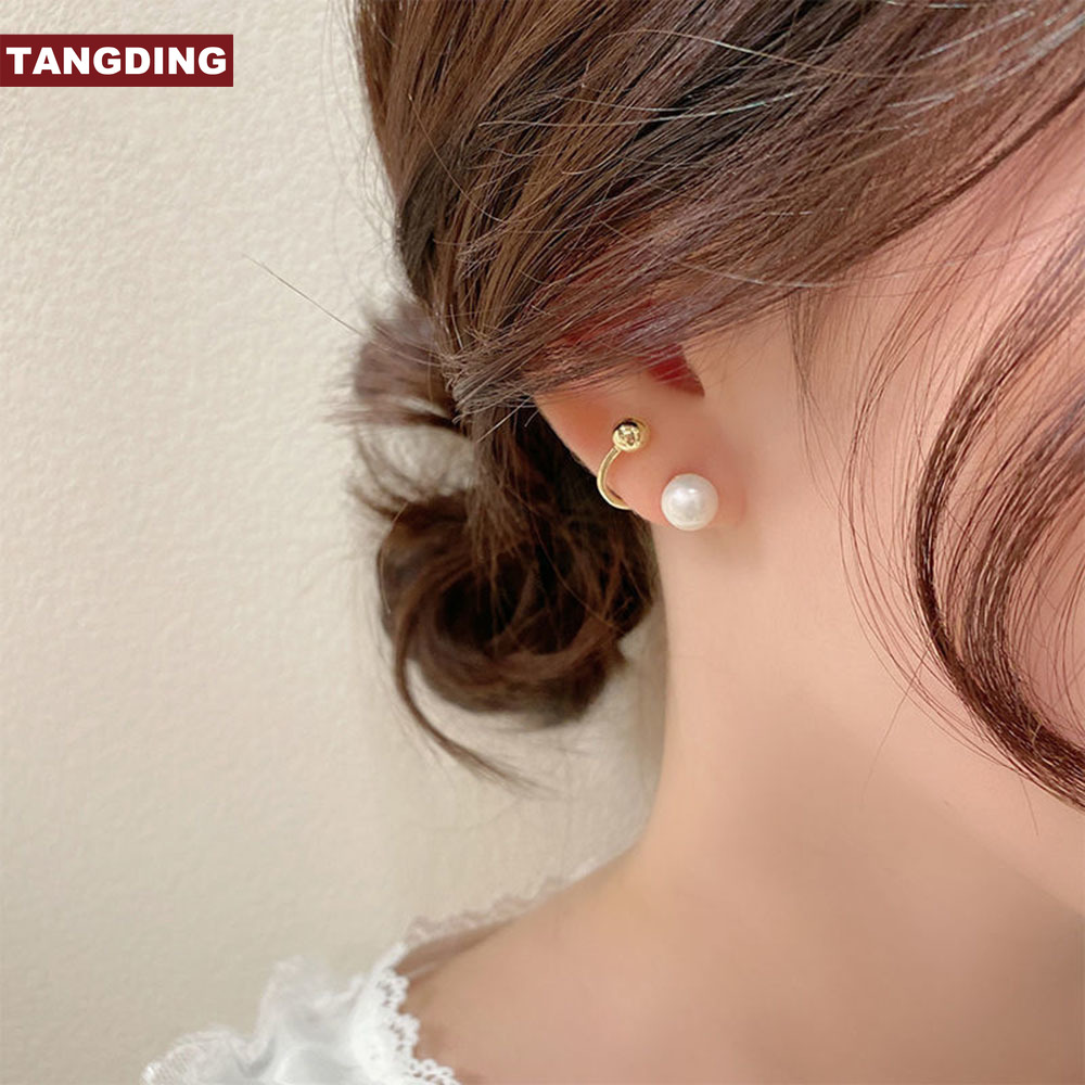 【COD Tangding】Multi-pierced Fashion Earrings, New Retro Port Style Wild Baroque Earrings Ear Clips