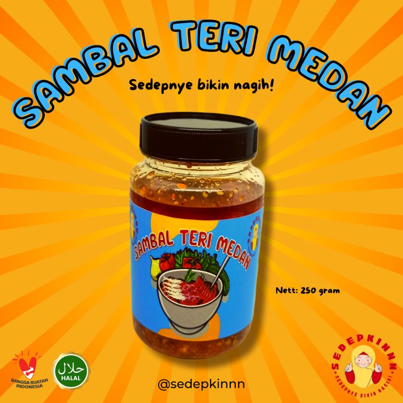 

SEDEPKINNN - SAMBAL TERI MEDAN | HALAL | TANPA MSG, TANPA PEWARNA, TANPA PENGAWET