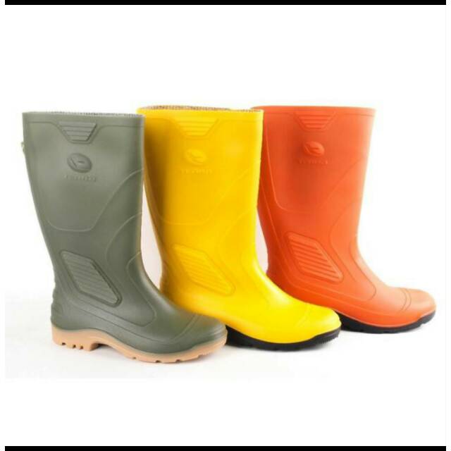 SEPATU AP BOOTS TERRA ECO 3 Safety Sepatu Boots karet pria.Terra hijau.kuning.orange