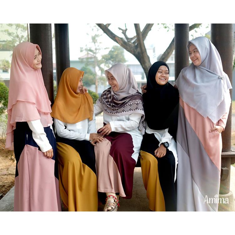 ALISHA DRESS AMIMA GAMIS SYARI MURAH CANTIK BAJU BUSANA MUSLIMAH MOTIF DAILY