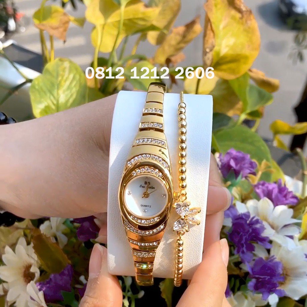 Jam tangan wanita BS GOLD kelip elegan