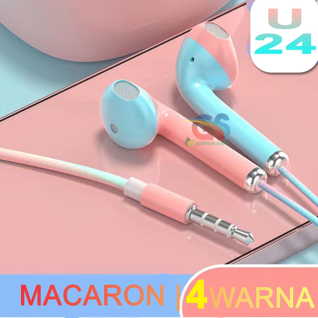 HEADSET MACARON u24 EXTRA BASS HIFI | Two Tone 4WARNA PILIHAN FAVORIT