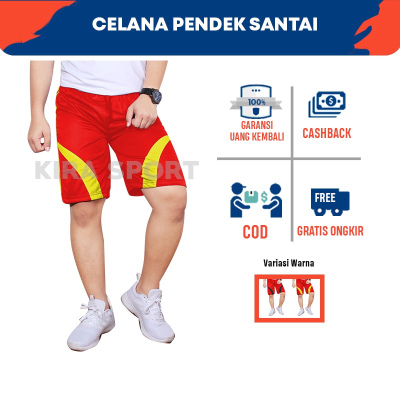 Celana Pendek Pria Olahraga Sporty Dewasa Kolor Selutut SKS0004