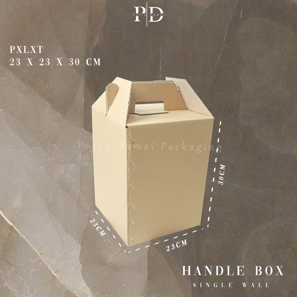 

5 PCS KARDUS POLOS / BOX TAS HANDLE BOX UKURAN 23 x 23 x 30 POLOS