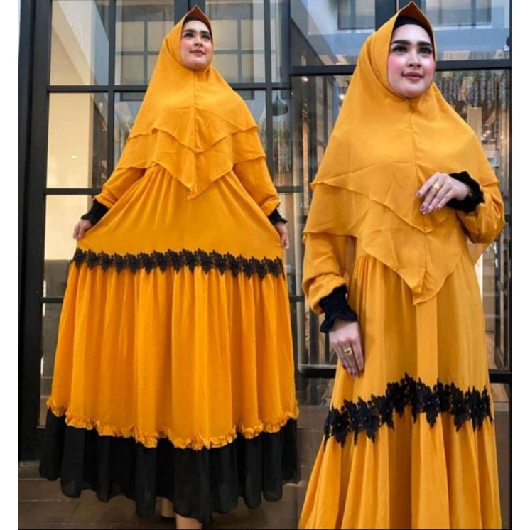 GAMIS SYARI SET KHIMAR // CERUTY BABYDOLL / TERMURAH